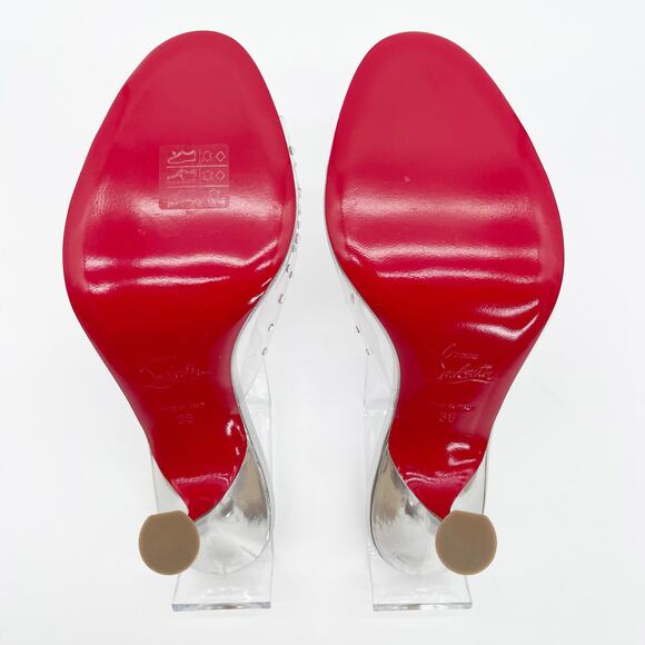 Christian Louboutin Degramule Silver PVC Strass Gradient Mule Sandal Heels EU 36 - Picture 9 of 12